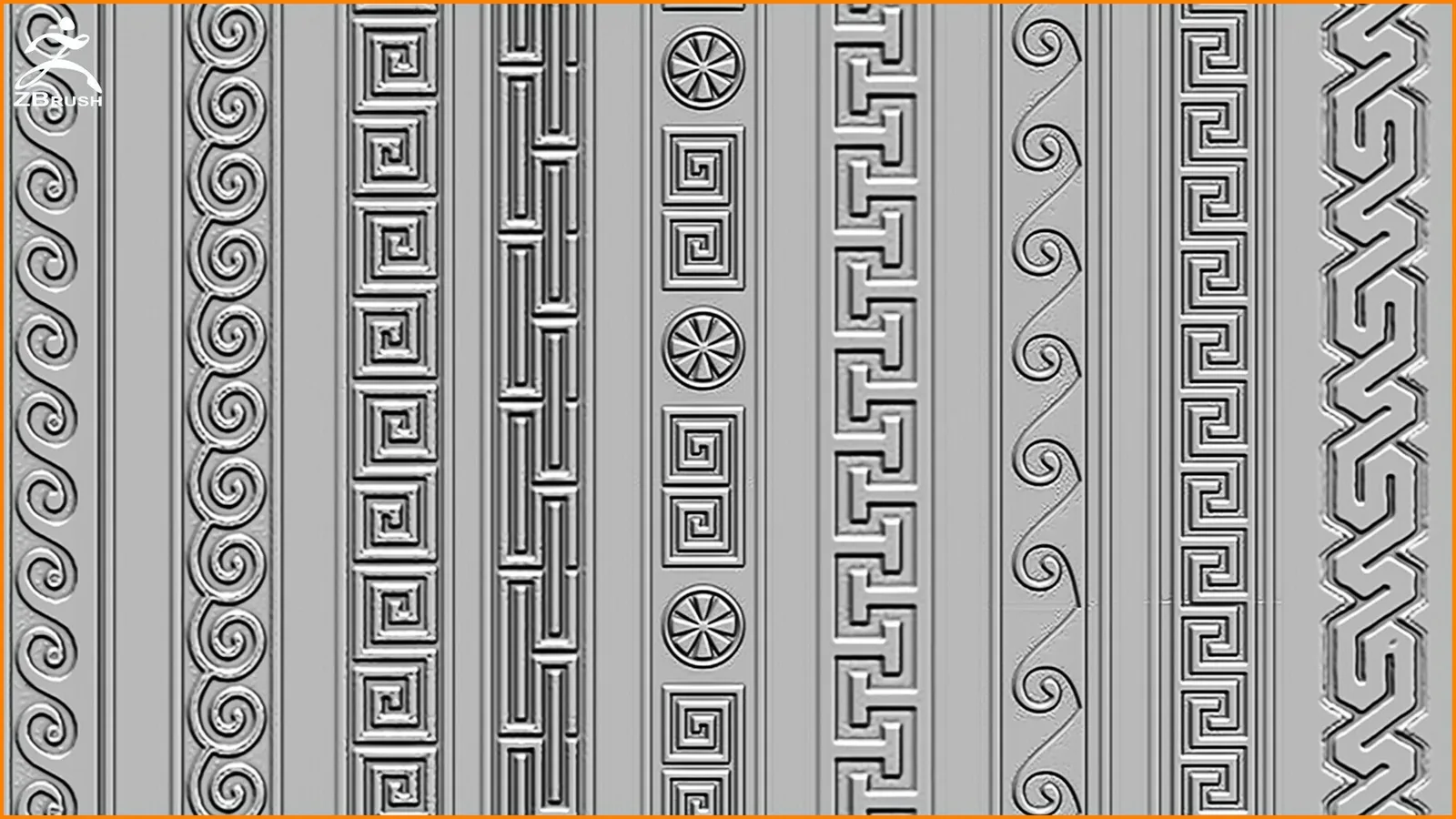 Greek Ornaments Brush for ZBrush preview 1