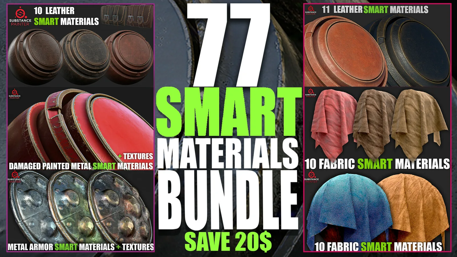77 Smart Materials Bundle (Substance Painter) preview
