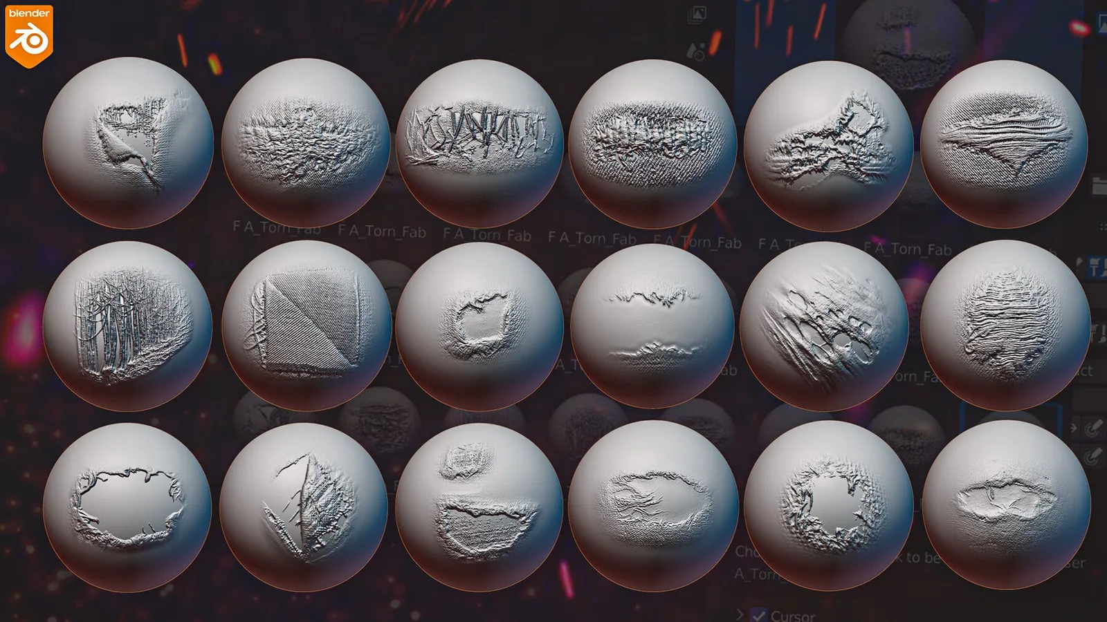 Blender Torn Cloth Brushes preview 2