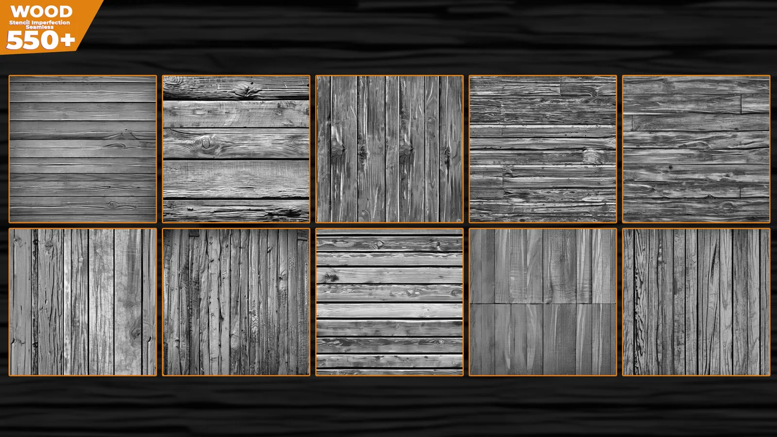 550+ Wood Stencil Imperfection Seamless (Displacement map) vol.3 preview 2