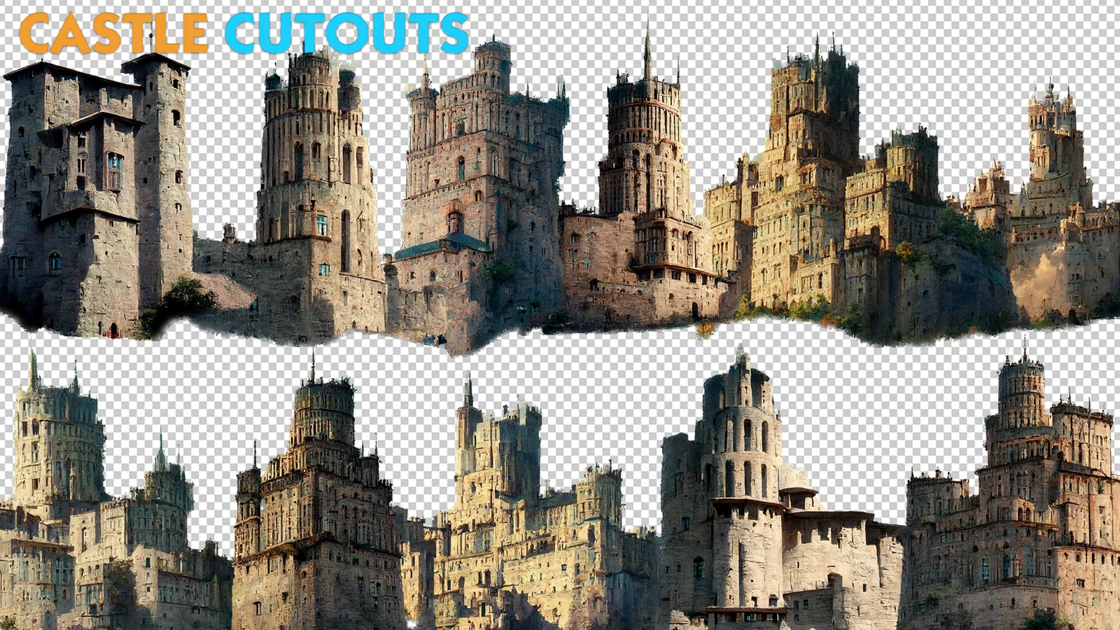 Castle Cutouts - 60+ PNG Photo Pack preview 1