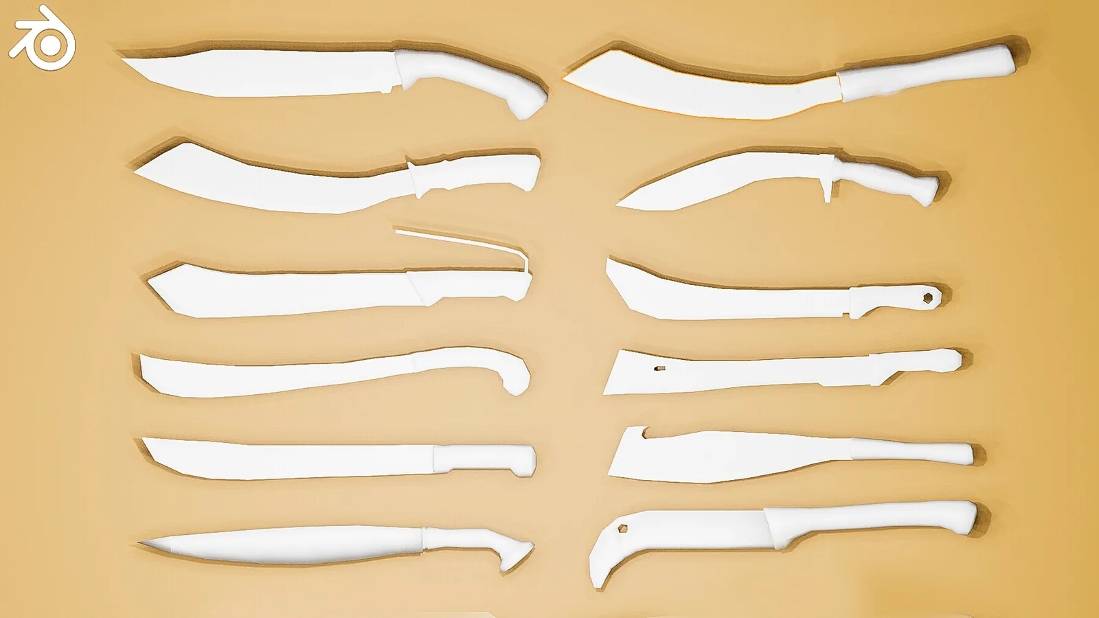 Knives Base Models - Low Poly preview 2