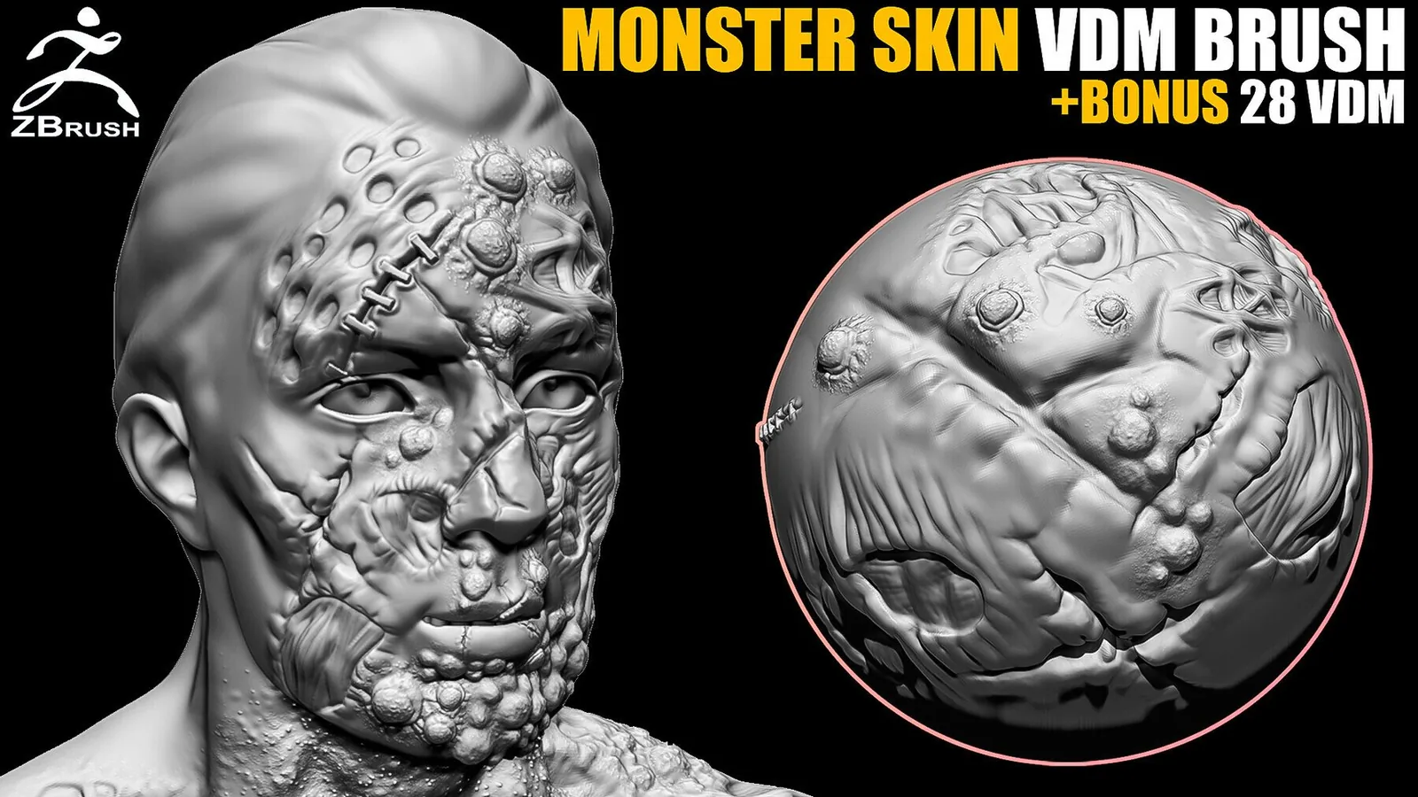 45 Monster (Zombie) Skin VDM Brush for ZBrush preview
