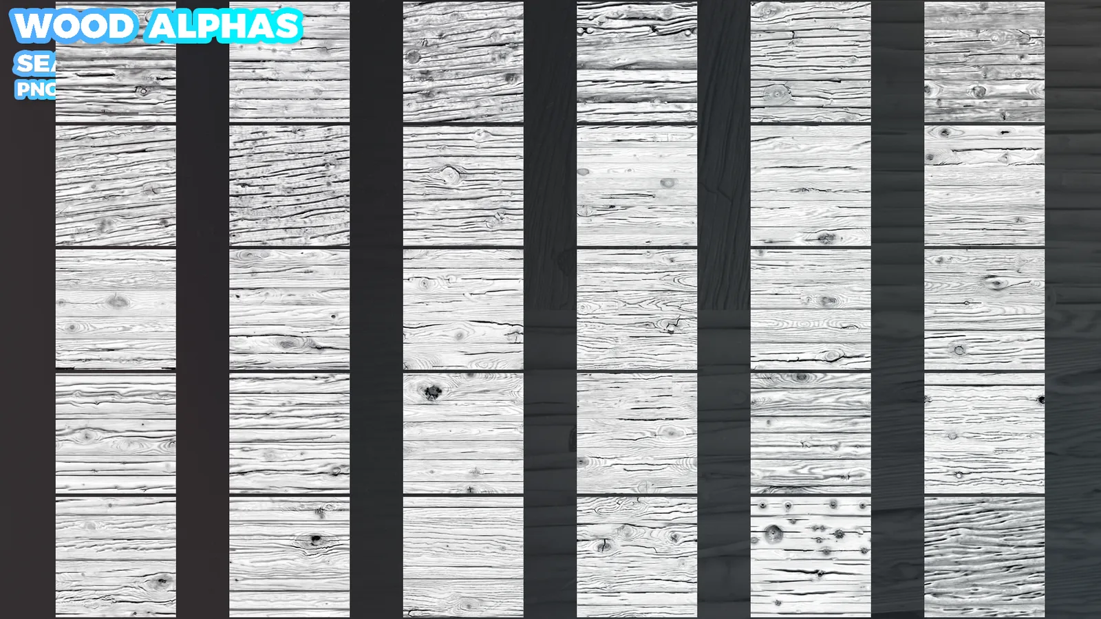 300 Wood Seamless Alphas (Displacement Map) for ZBrush, Blender vol.13 preview 7